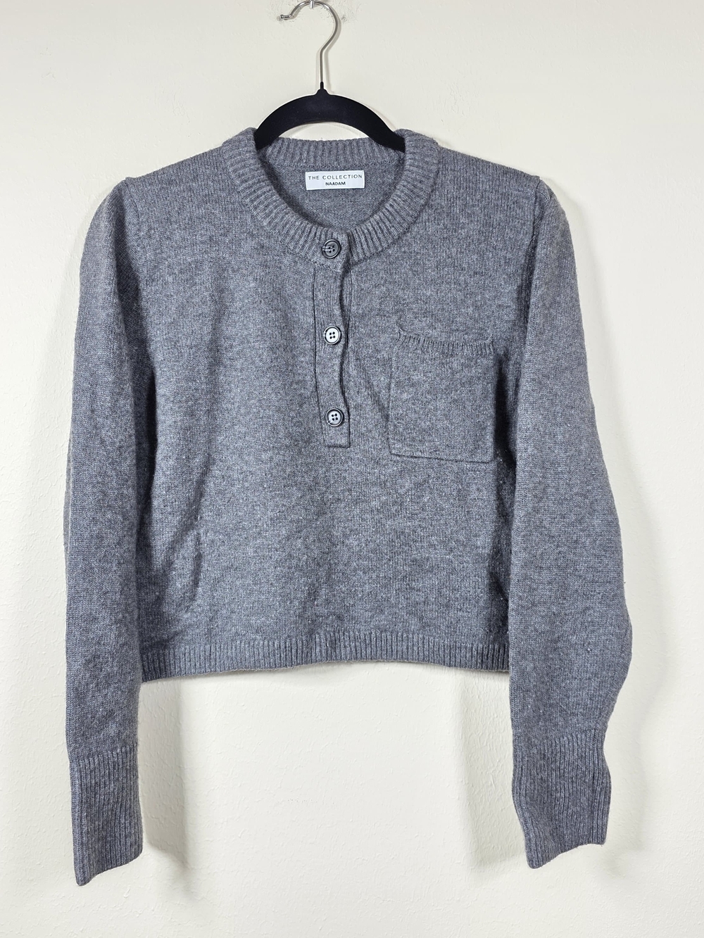 NADAM Premium Cashmino Utility Henley Sweater SIZE L MSRP $350 - Picture 4 of 9